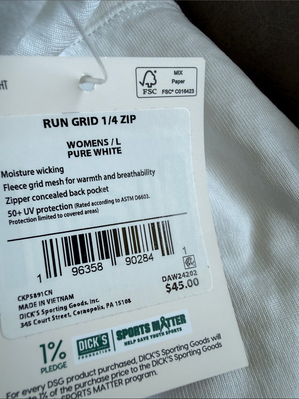 DSG (Dick’s Sporting Goods) Women’s Performance/Run Grid Pullover NWT - Picture 9 of 9